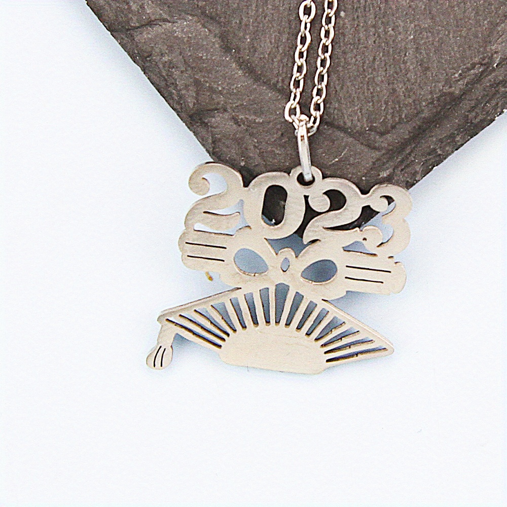 Bachelors Cap Pendant Necklace Stainless Steel Graduation Gift